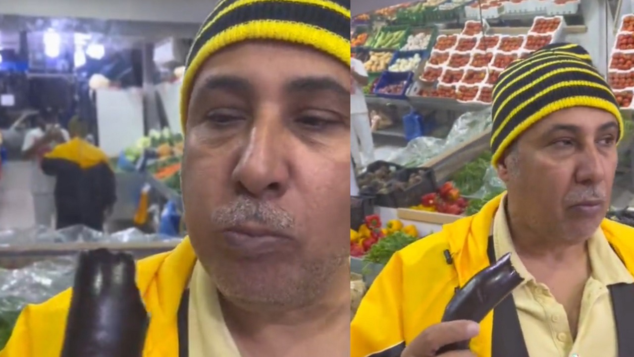 فيديو..العرفج يأكل &#8220;باذنجان نيء&#8221; مؤكداً حرصه على هذه العادة كل سنة