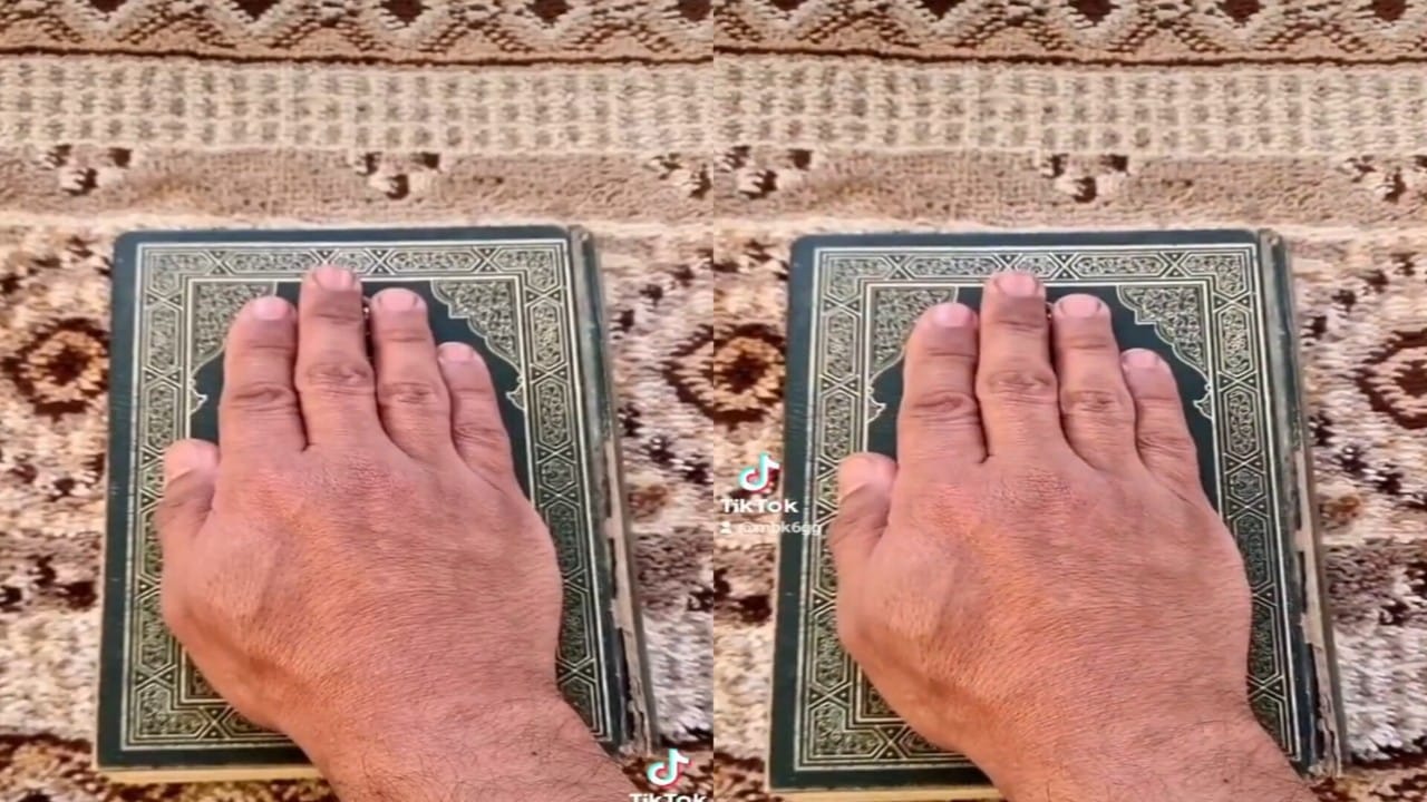 فيديو غريب لشخص يقسم على القرآن أنه سيظل “عزوبي” للأبد