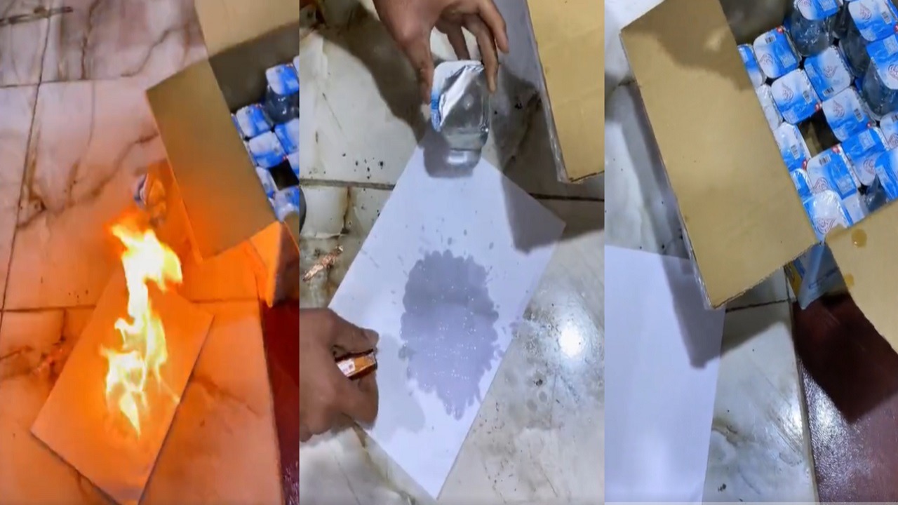 فيديو..&#8221;الملالي&#8221; يصدر ماء سام قابل للاشتعال إلى العراق