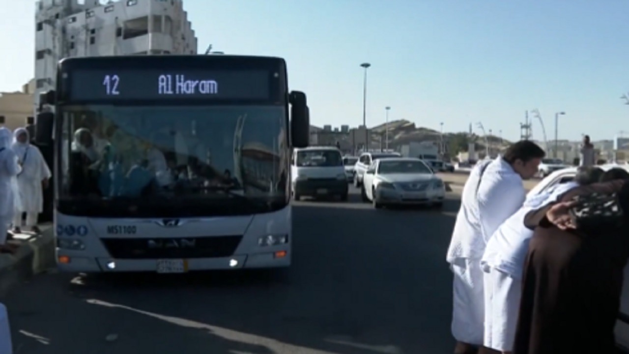 بالفيديو .. تخصيص 400 حافلة لنقل المعتمرين في مكة بشكل مجاني