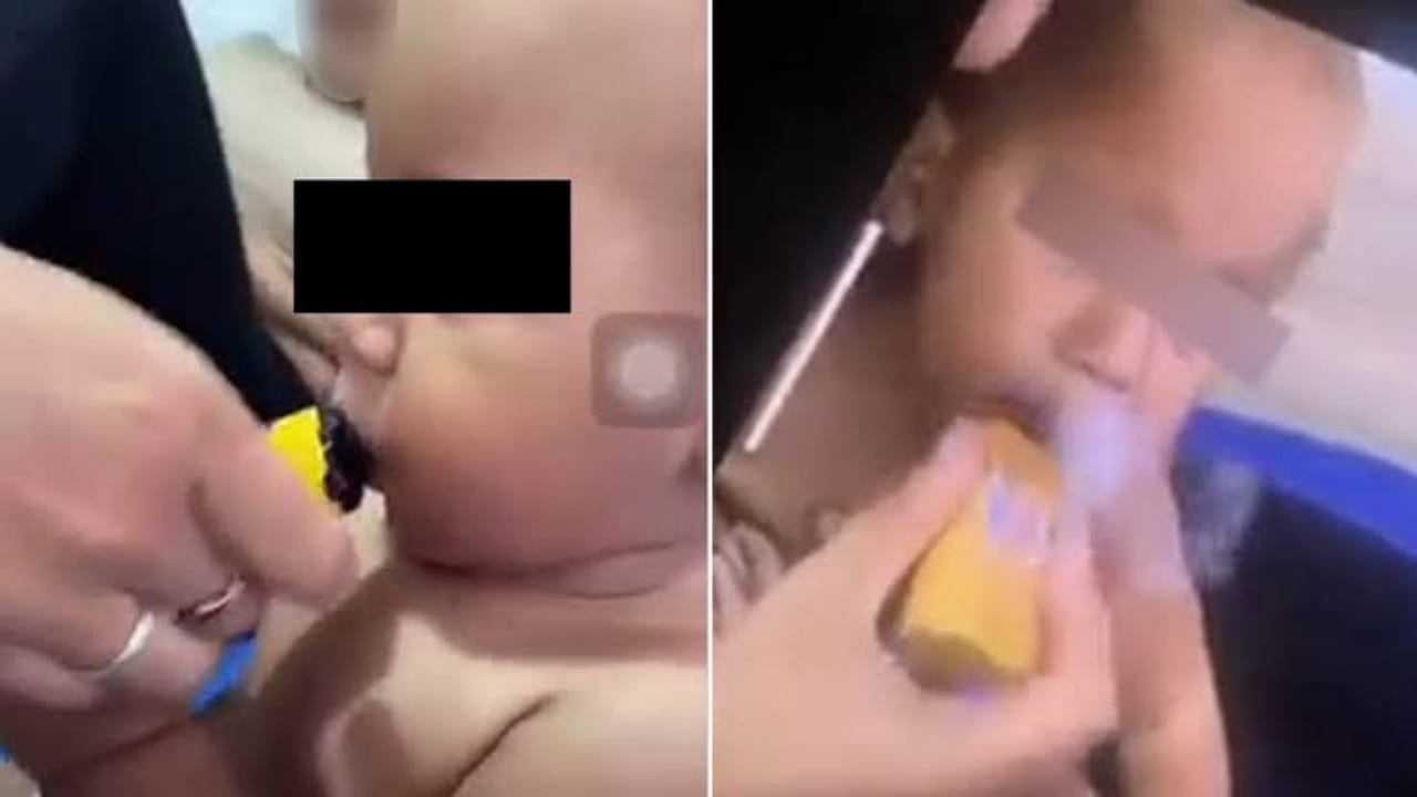 فيديو لرضيع يدخن السجائر الإلكترونية يثير الغضب