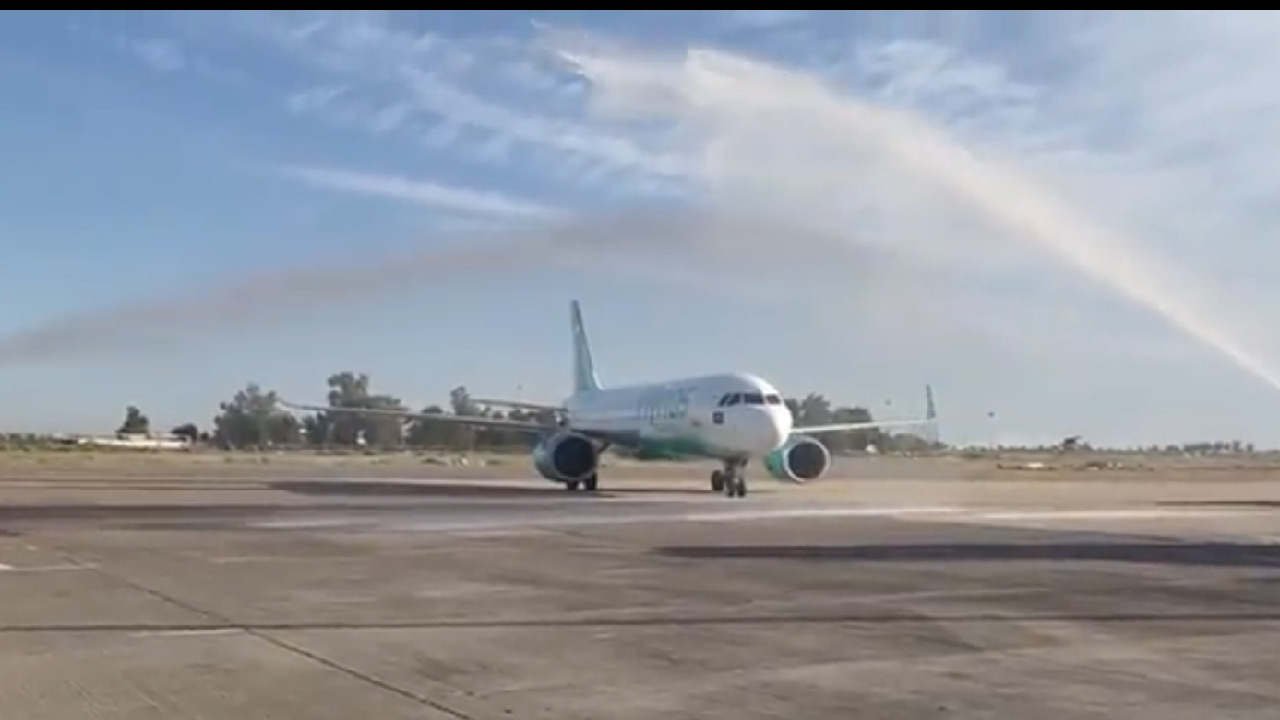 بالفيديو .. مطار بغداد الدولي يحتفل بوصول أولى رحلات طيران ناس