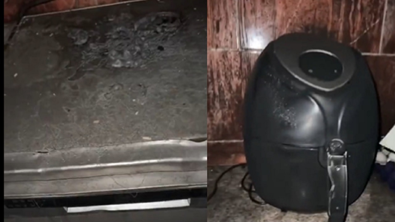 فتاة تبكي بعد انفجار ثلاجة مطبخها.. فيديو