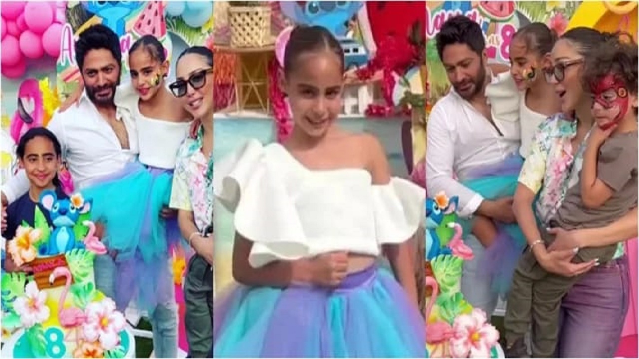 تامر حسني يحتفل مع بسمة بوسيل بعيد ميلاد ابنتهما.. صور