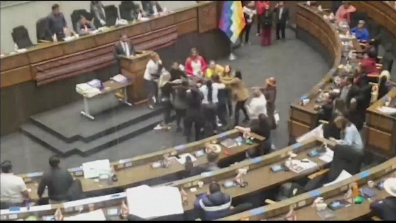 ضرب وشد شعر بين نائبات في البرلمان البوليفي..فيديو