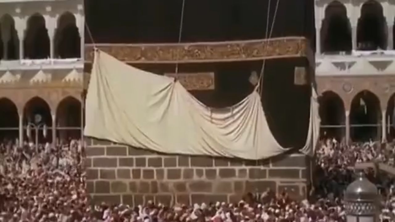 مشهد نادر من الزمن الجميل لـ طواف الوداع في موسم الحج عام ١٣٩٤هـ