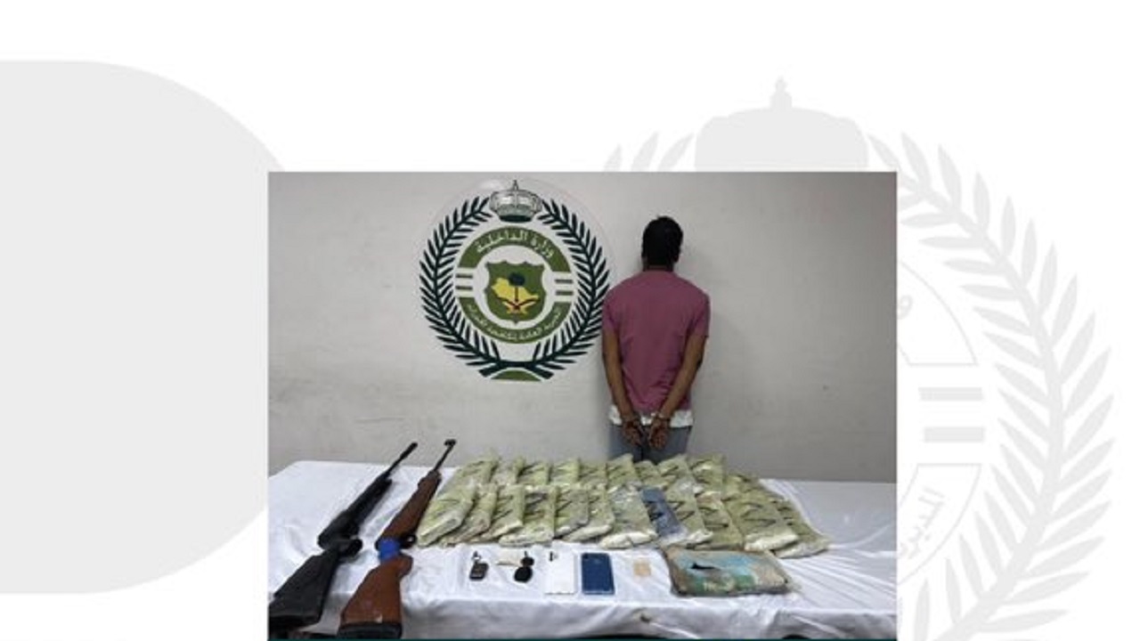 القبض على مخالف لنظام لترويجه 26 كيلوجرامًا من مادة الحشيش المخدر بجازان