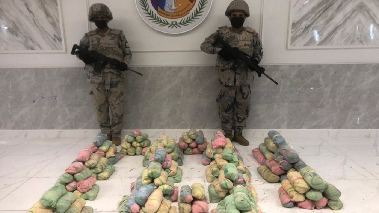 حرس الحدود يحبط تهريب 87 كيلوجرامًا من نبات القات المخدر بجازان