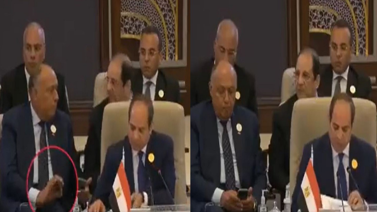 وزير خارجية مصر يشير للسيسي بالتزامه بوقت إلقاء كلمته (فيديو)