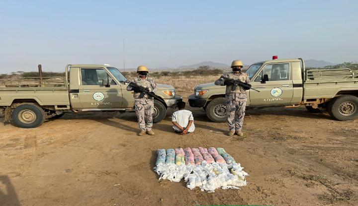 حرس الحدود بجازان يقبض على شخص لمحاولته تهريب نبات القات المخدر