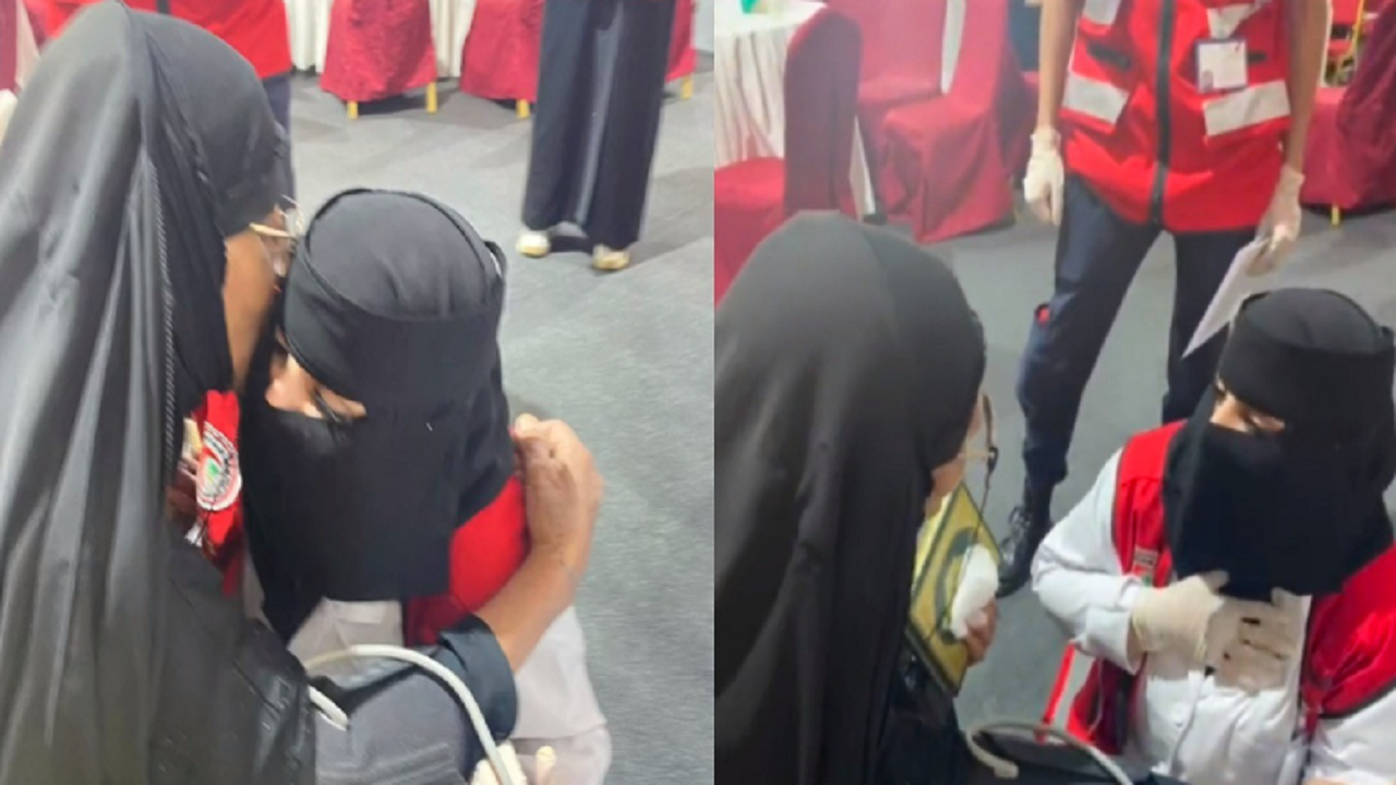 حاجة عراقية تحتضن متطوعة سعودية..والأخيرة: يا بعد عيني (فيديو)