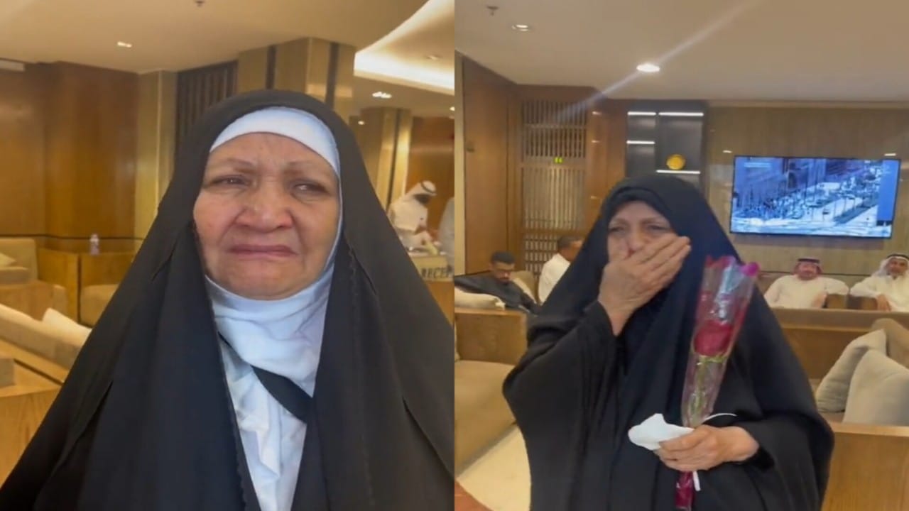 بكاء أمهات عراقيات بعد وصولهن إلى المدينة المنورة (فيديو)