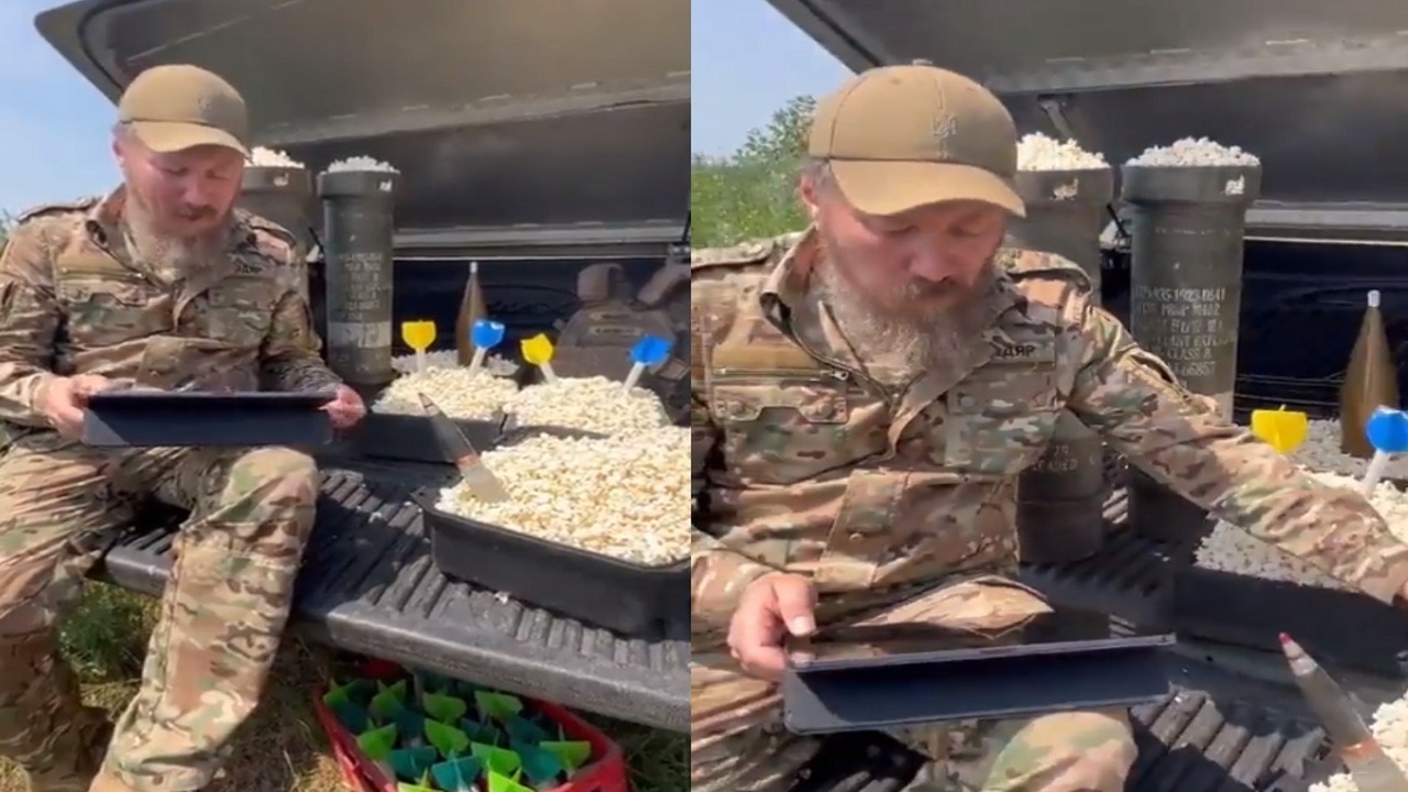 جندي أوكراني يشاهد الانقلاب في روسيا ويتناول الفشار..فيديو