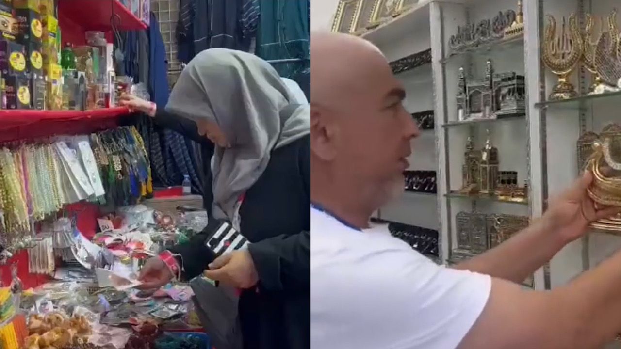 الحجاج يتسابقون على شراء الهدايا من أسواق مكة قبل مغادرتهم .. فيديو