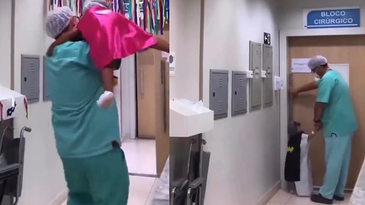 جراح يحول الأطفال إلى أبطال خارقين قبل دخولهم إلى العمليات .. فيديو