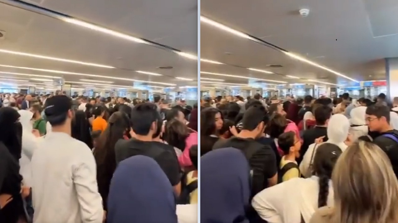 فوضى وتكدس المسافرين في مطار صبيحة بتركيا..فيديو