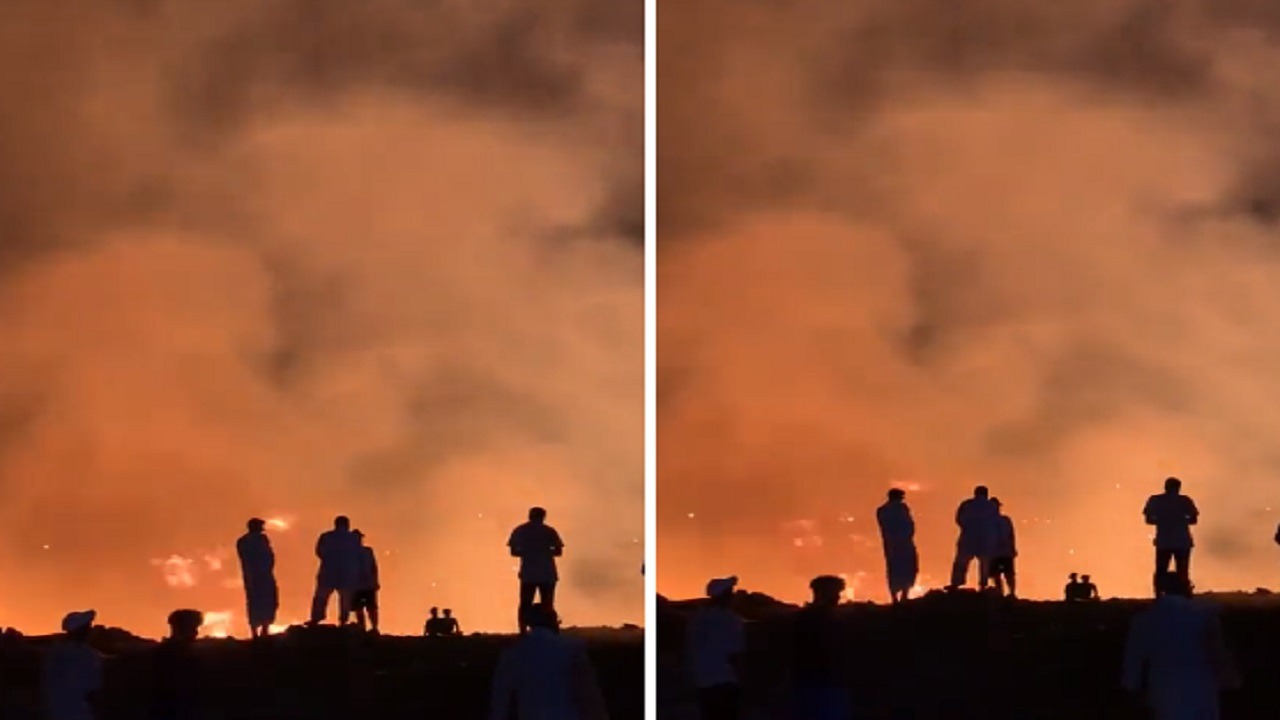 حريق وادي بحي السويدي في الرياض .. فيديو