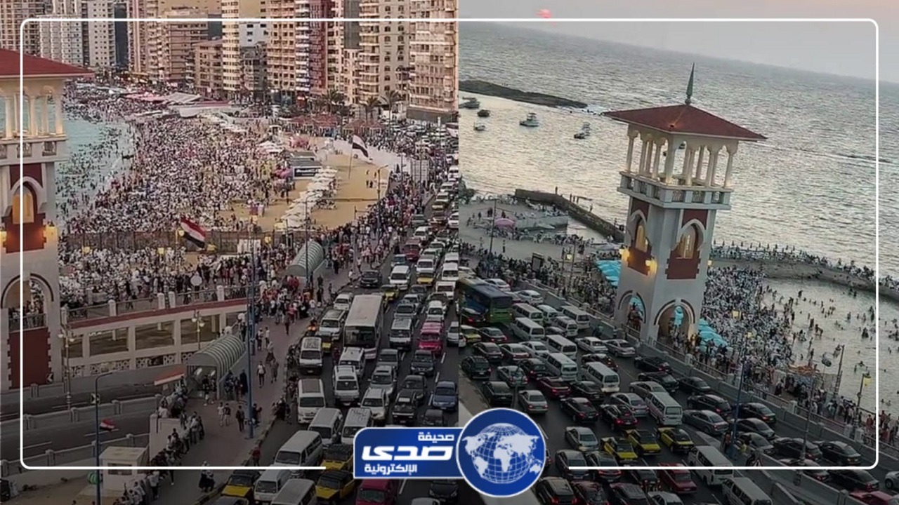 غزو مصري لشواطئ الإسكندرية هربا من الحر .. فيديو