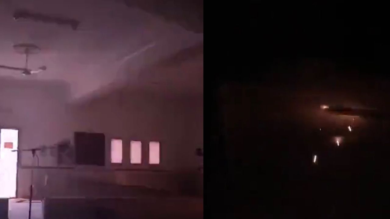 عاصفة رعدية تتسبب في إتلاف المصابيح والتكييف في أحد المساجد بجازان .. فيديو