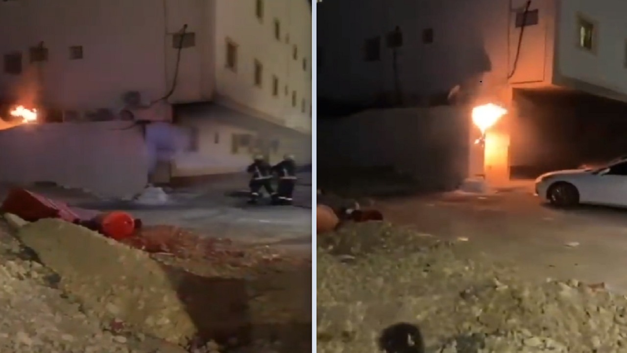 نشوب حريق في عمارة سكنية بحي النرجس في الرياض..فيديو