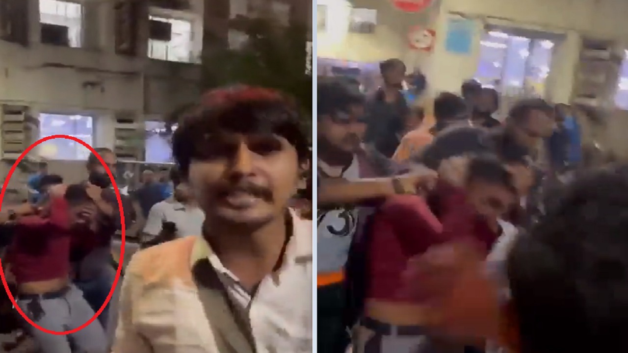 لحظة الاعتداء على شاب مسلم لعلاقته بفتاة هندوسية .. فيديو