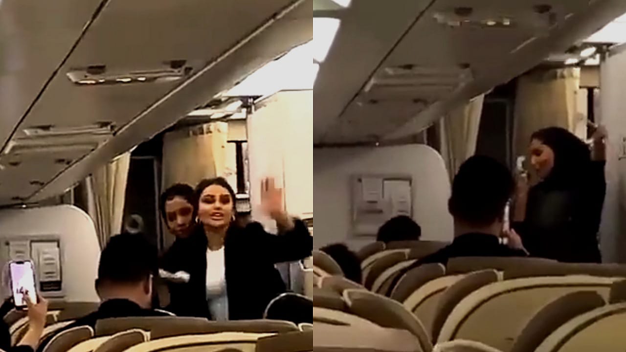 مجموعة شباب يغنون على طائرة كويتية .. فيديو