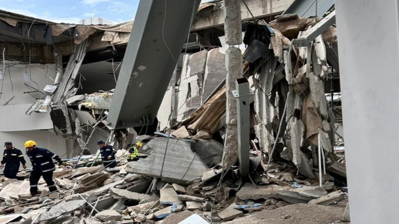 تفاصيل جديدة بخصوص حادثة انهيار سقف مبنى في نجران .. فيديو