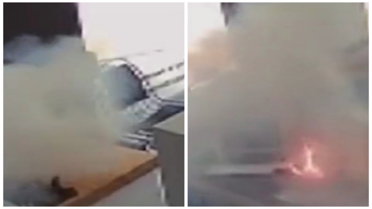 لحظة انفجار جوال داخل متجر هواتف.. فيديو