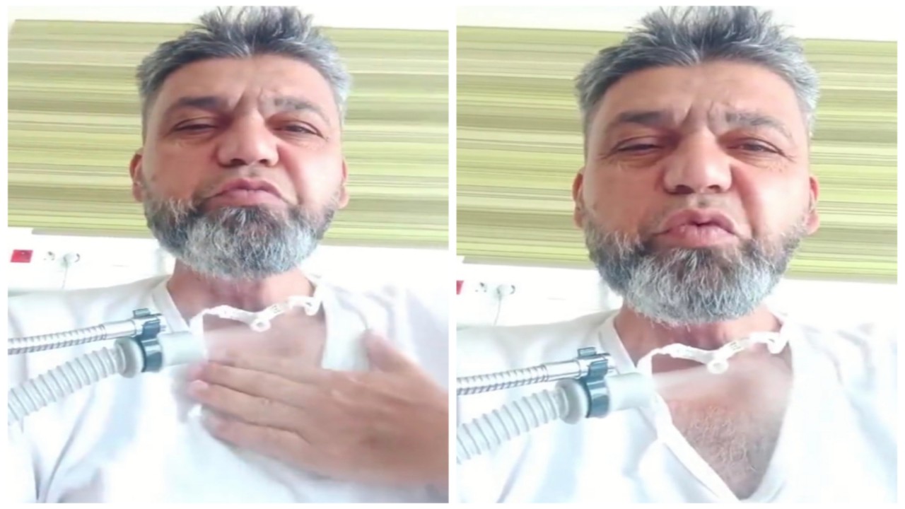 مشهد مؤلم لرجل يتنفس من رقبته بسبب التدخين .. فيديو