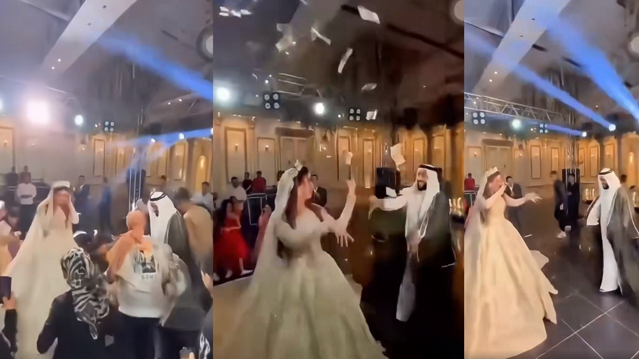 ملابسات مقطع عريس خليجي وتوزيعه الأموال على عروسته المصرية .. فيديو