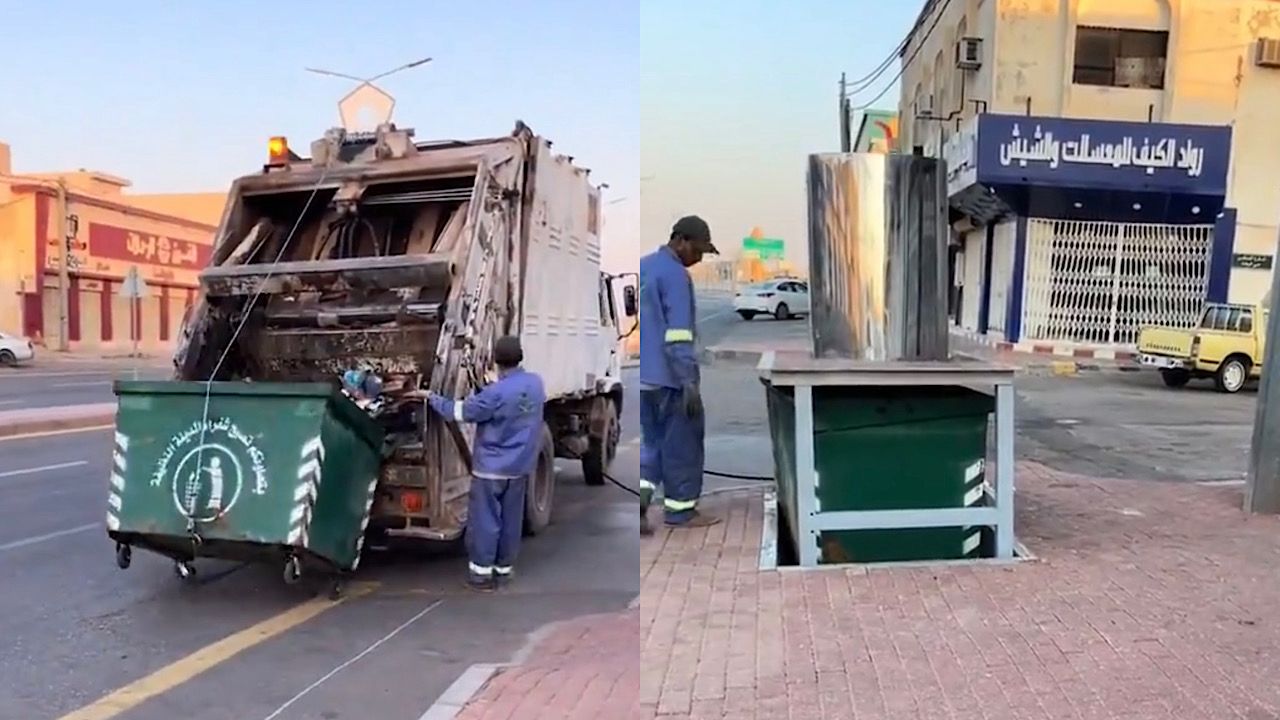 طريقة مبهرة لإخفاء حاوية القمامة للحفاظ على المنظر الجمالي في شقراء .. فيديو