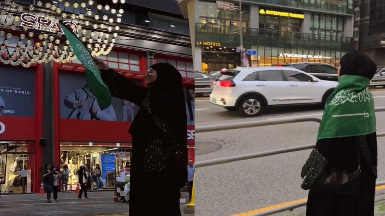 كادي الجريسي تحتفل باليوم الوطني في شوارع كوريا..فيديو