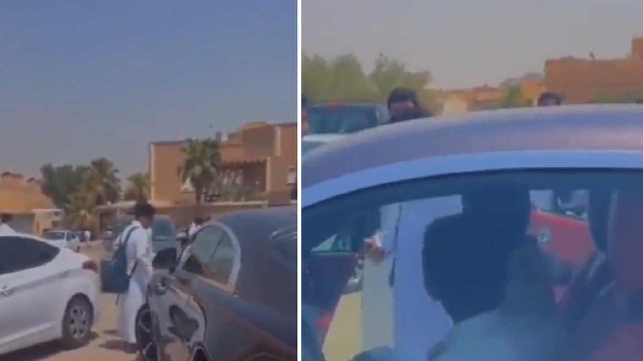 ردة فعل طالب شاهد زميله يقود سيارة روز رايز أمام مدرسة.. فيديو