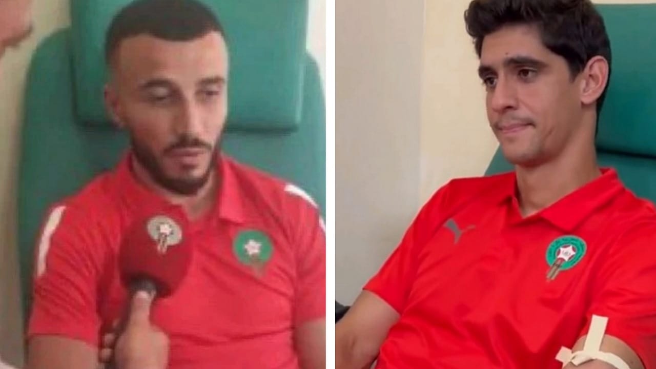 لاعبو المنتخب المغربي يتبرعون بالدم لضحايا الزلزال ..فيديو وصور