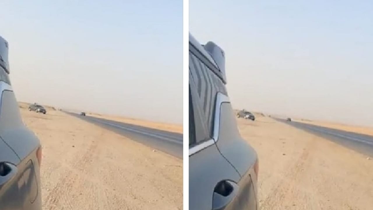 سيدة توثق شهامة رجل سعودي رفض تركها بعد تعطيل سيارتها على طريق خطر .. فيديو