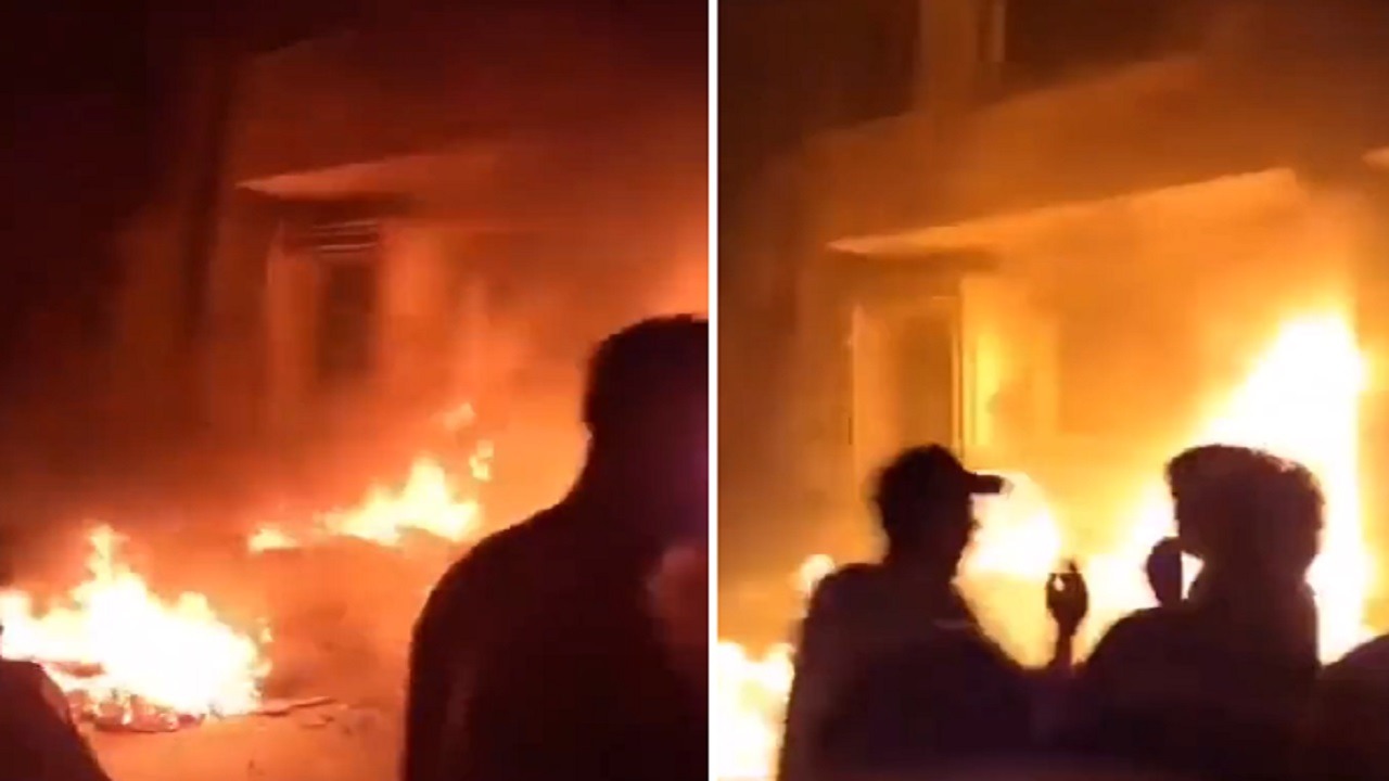 حرق منزل عمدة بلدية درنة في ليبيا.. فيديو