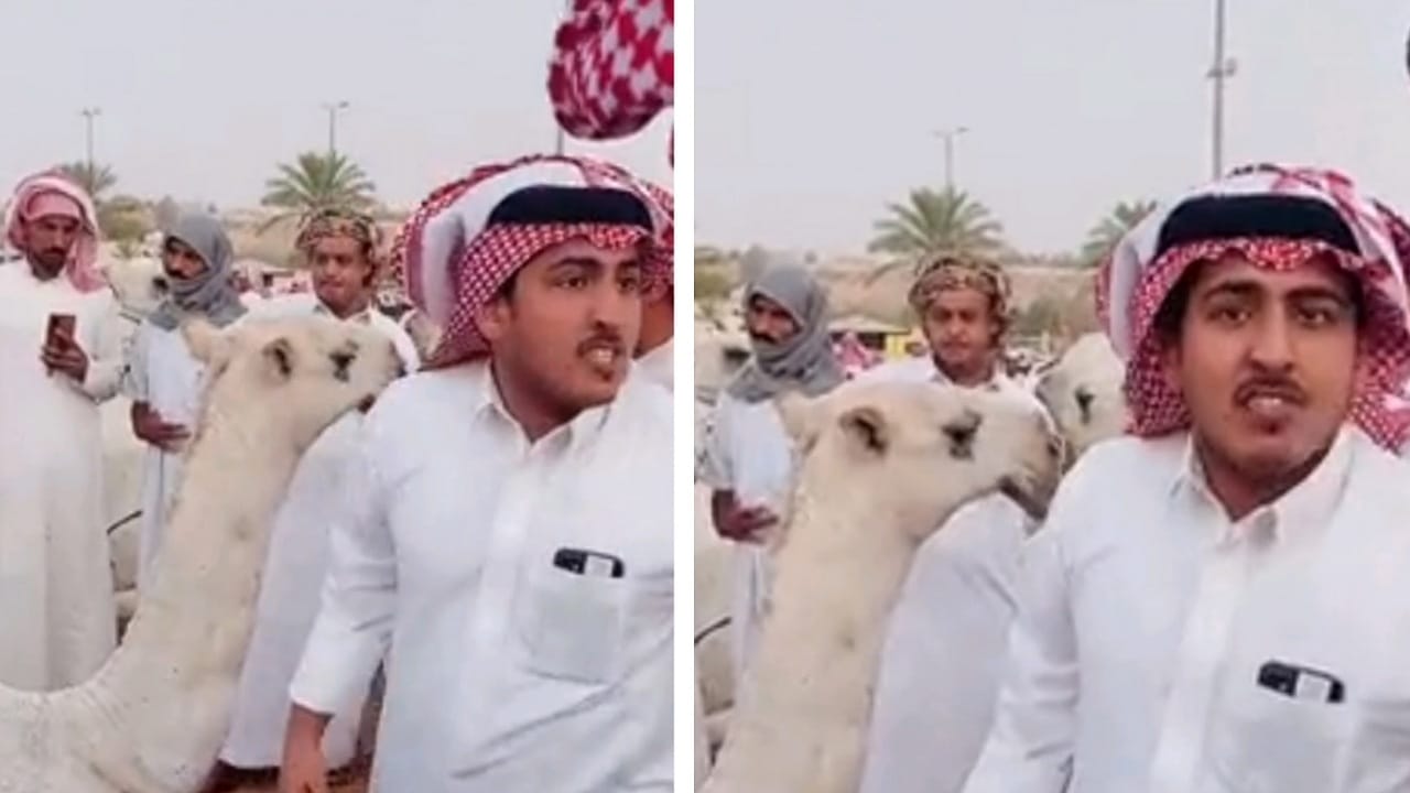 حماس شاب يقود مزاد علني لبيع بكرة الإبل تجاوزت الـ 20 ألف ..فيديو