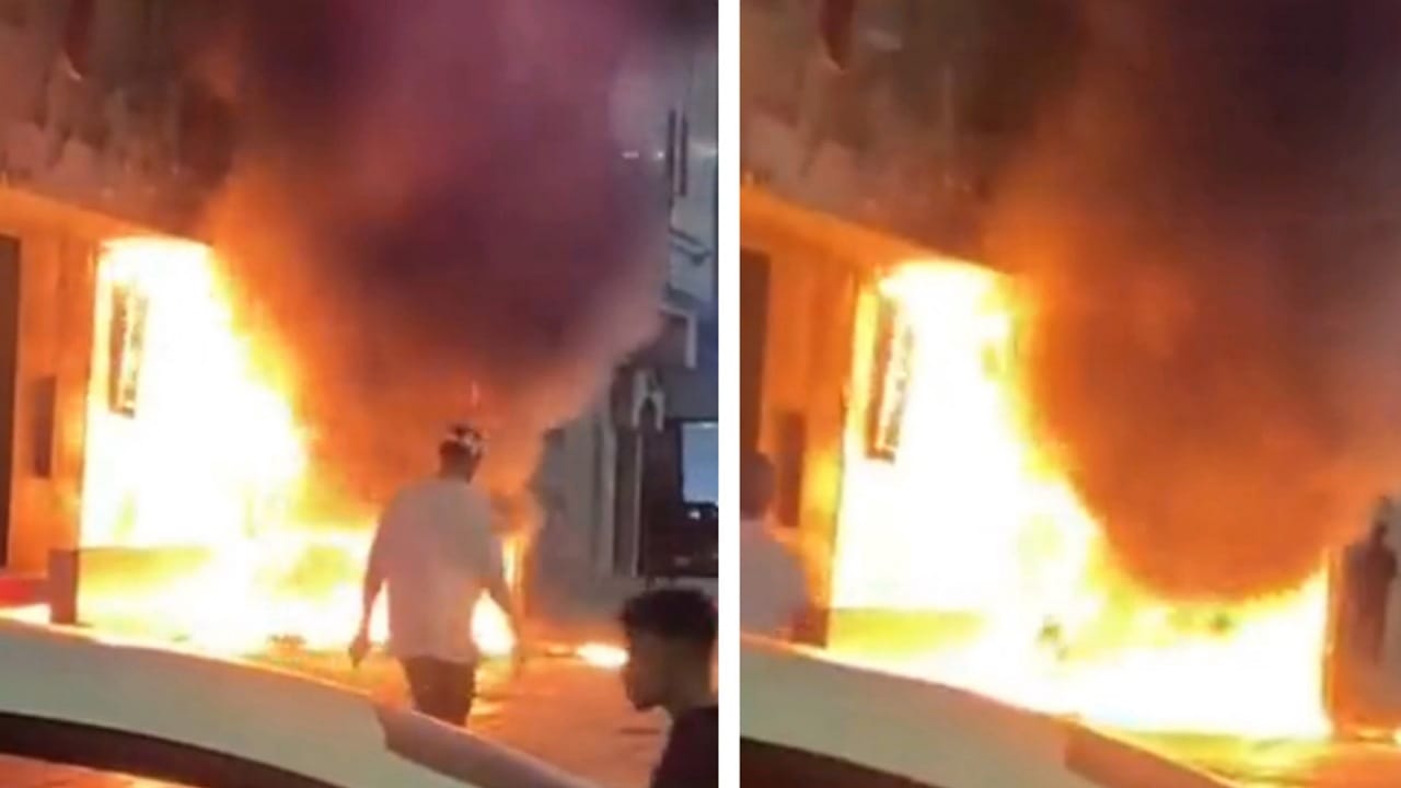 إخماد حريق في مبنى بالمدينة المنورة..فيديو