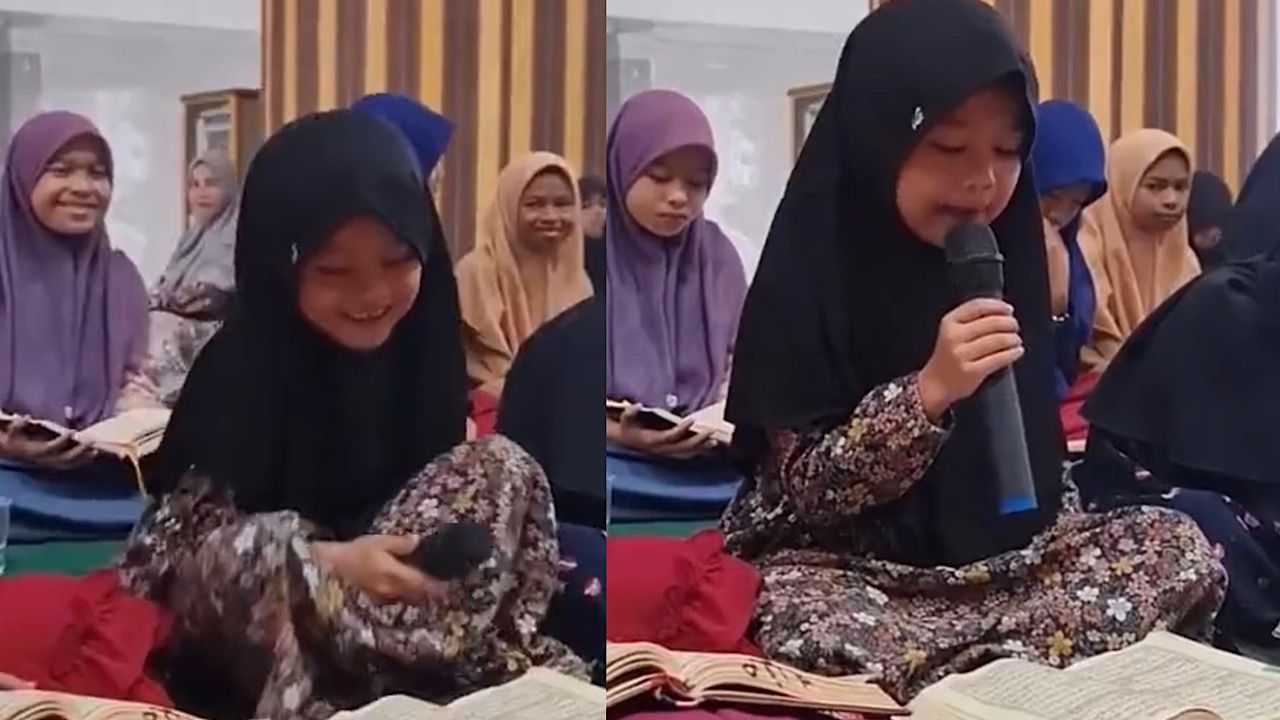 طفلة ترتل القرآن بصوت فائق الجمال وتدهش الجميع .. فيديو