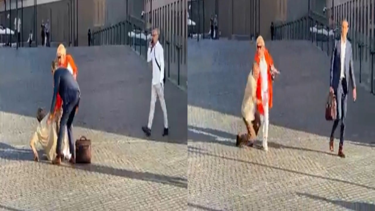 لحظة سقوط نيغريرا أثناء ذهابه لمحكمة العدل .. فيديو