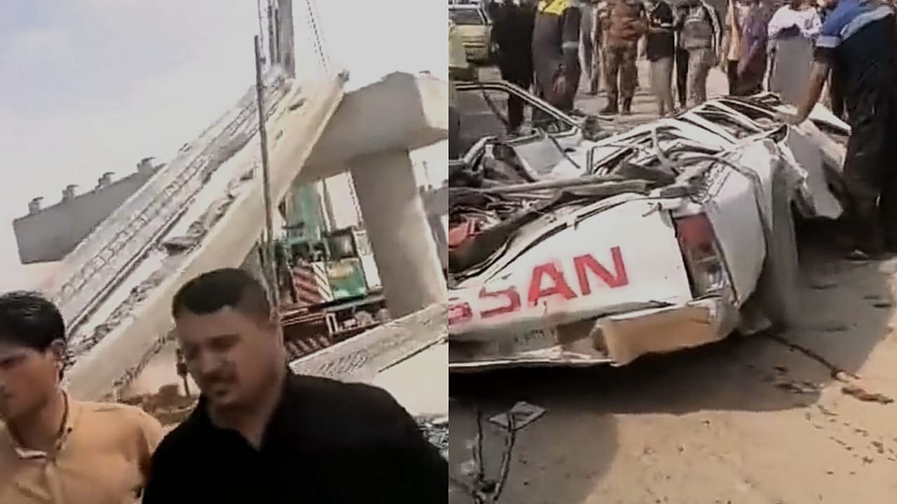 مصرع شخصين على إثر سقوط جسر قيد الإنشاء في العراق .. فيديو
