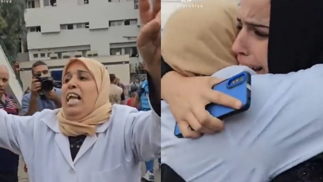 لحظة تلقي ممرضة فلسطينية خبر استشهاد زوجها .. فيديو