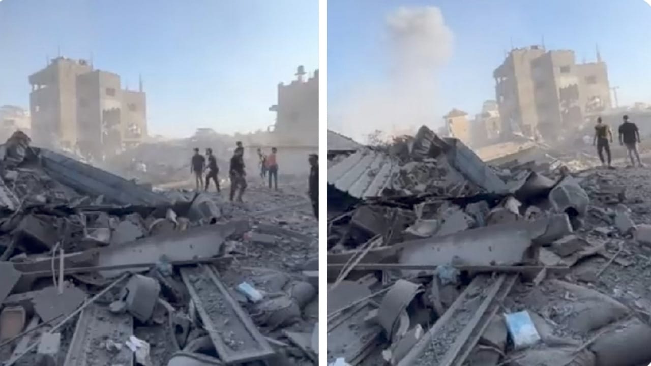 طائرات الاحتلال الإسرائيلي تدمر مسجداً في غزة .. فيديو