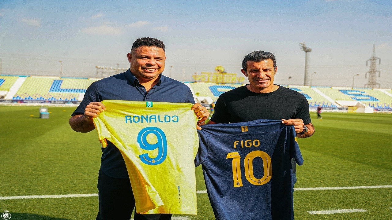 لويس فيغو والظاهرة رونالدو في مقر النصر