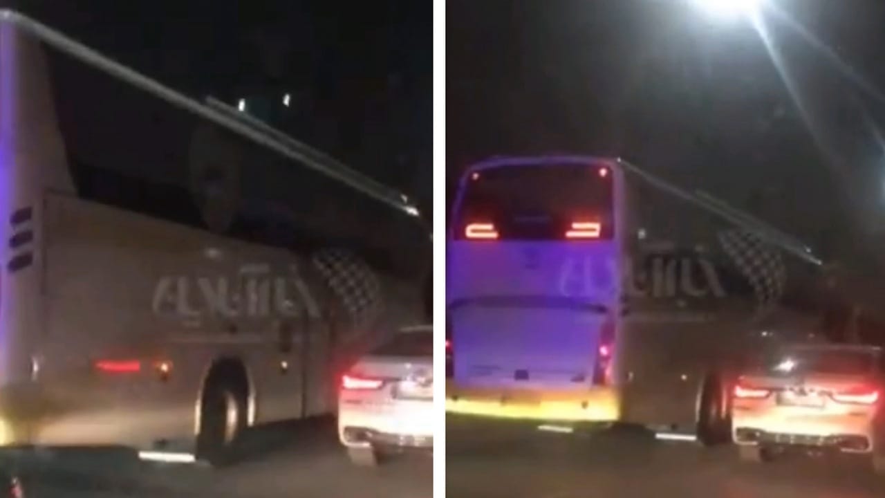 حقيقة تعرض حافلة الاتحاد للرشق بالحجارة .. فيديو