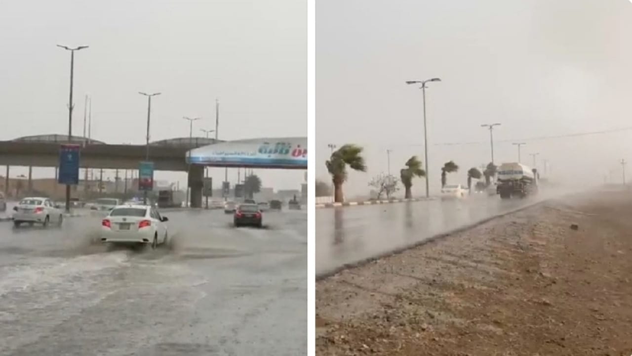 أمطار غزيرة ورياح هابطة بمنطقة جازان.. فيديو