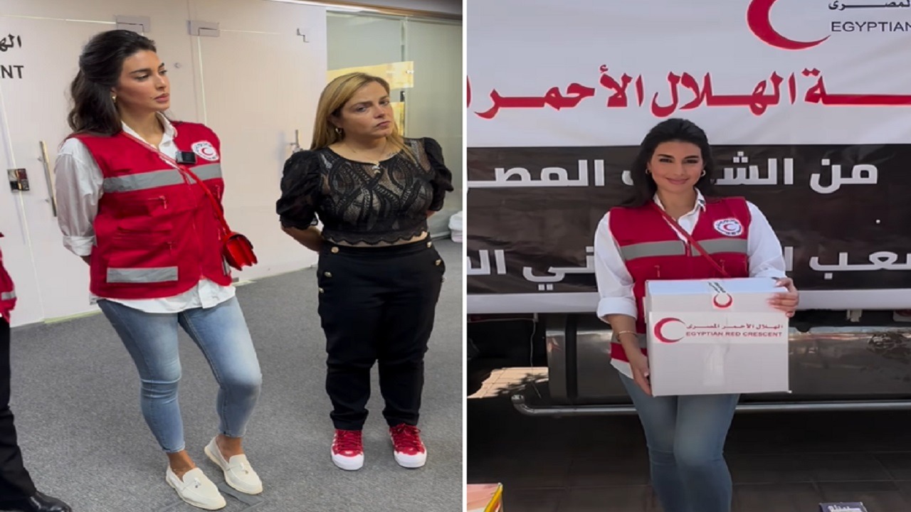 ياسمين صبري تتبرع لتوصيل المساعدات لـ غزة.. فيديو