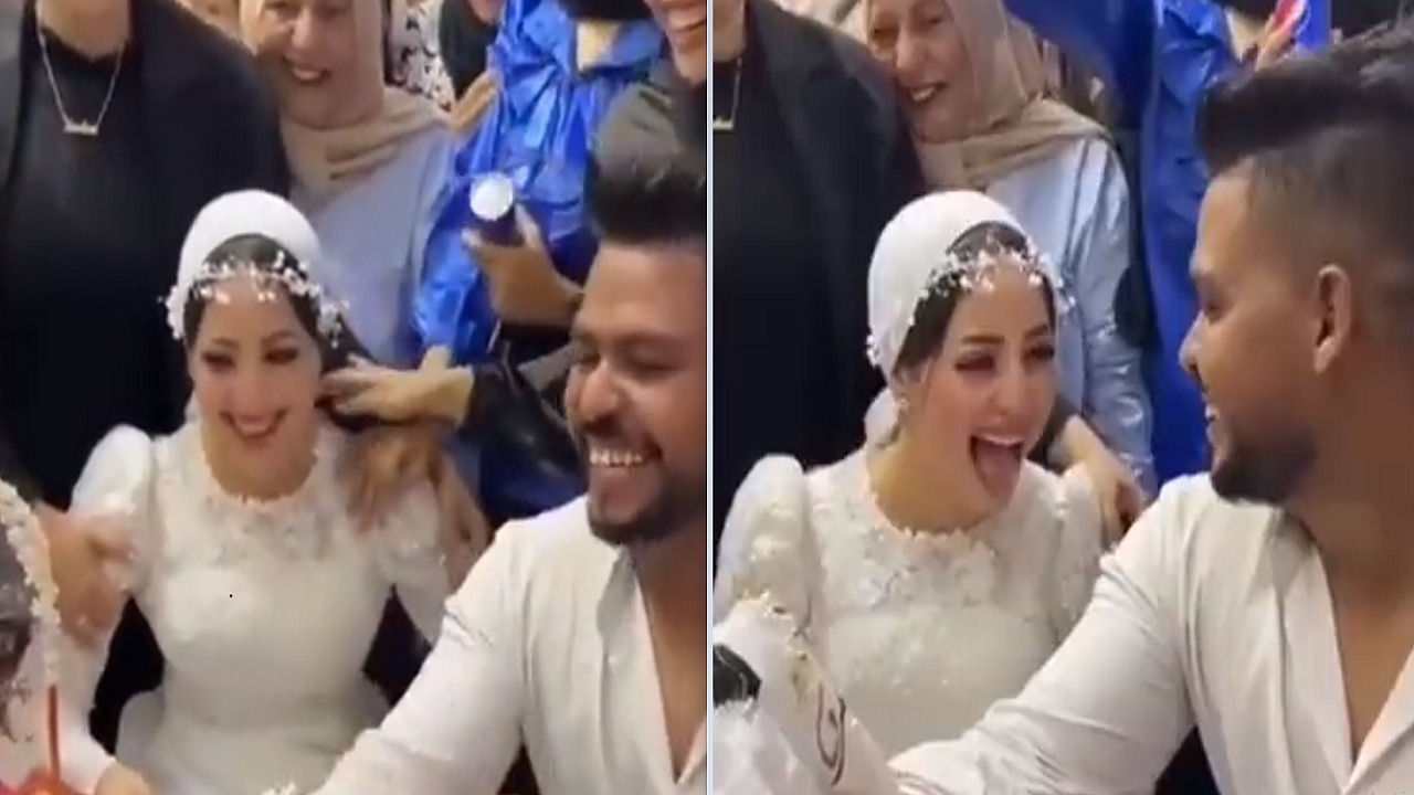 ضحك هستيري لعروس بعد قول المأذون &#8220;العاقلة&#8221;..فيديو