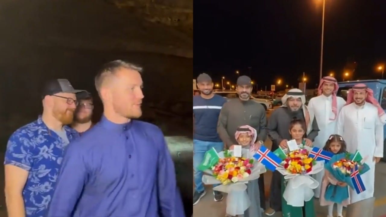 استقبال شاب أيسلندي تزوج من سعودية في حائل .. فيديو
