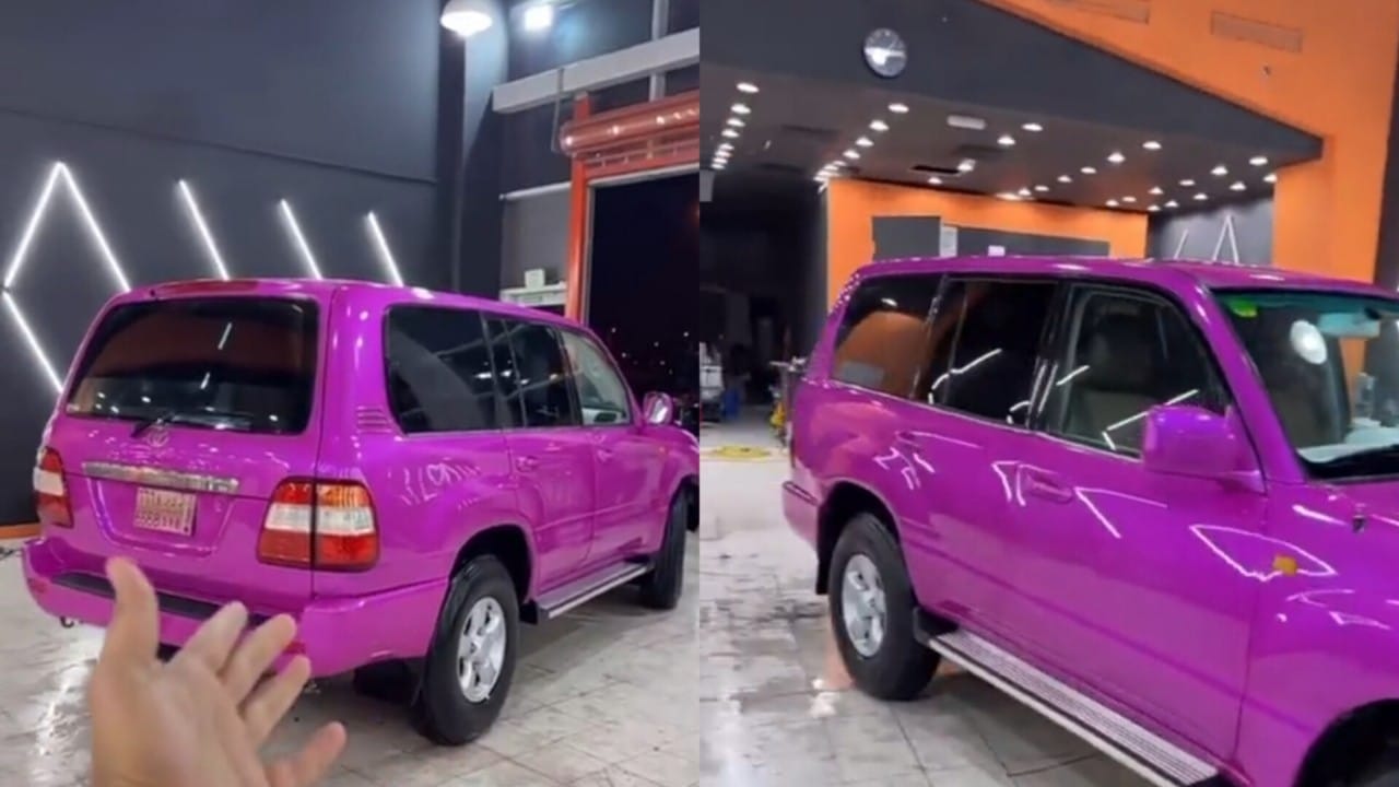 تيك توكر شهير يصبغ سيارته باللون الوردي .. فيديو